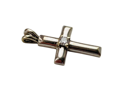9ct Gold Diamond Cross Pendant