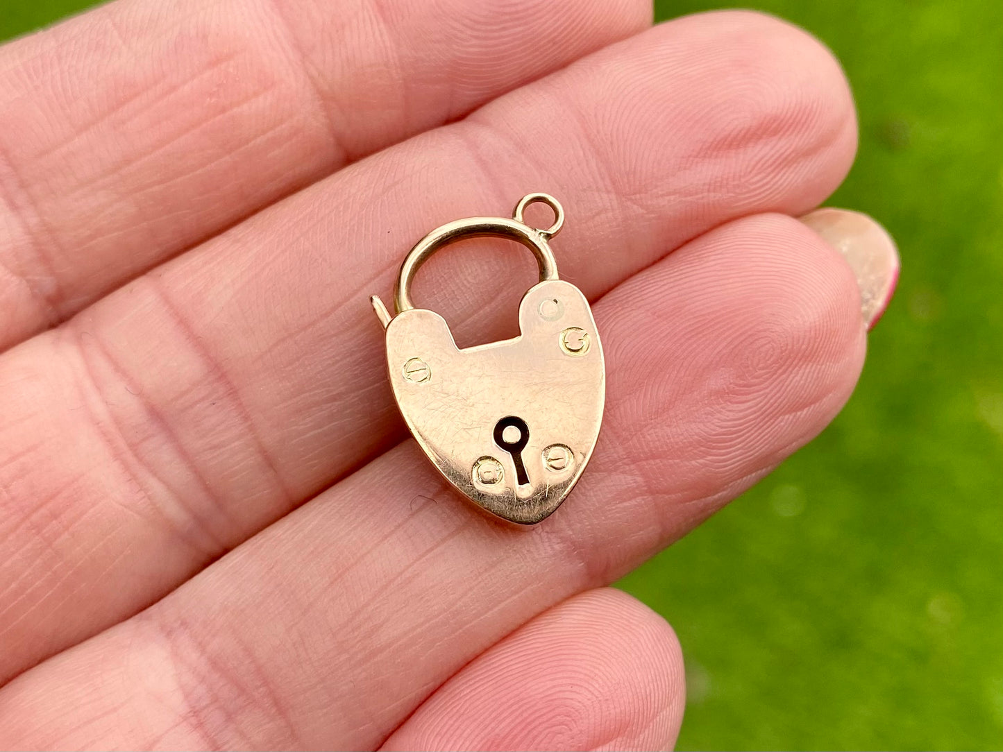 Antique 9ct Gold Heart Padlock Clasp