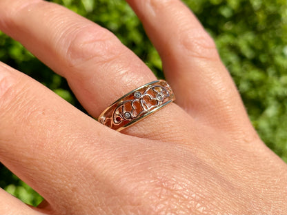 9ct Gold Clogau Heart Cariad Diamond Ring