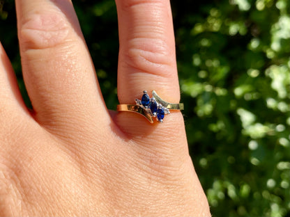 10ct Gold Sapphire & Diamond Ring