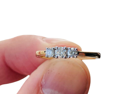 9ct Gold Three-Stone 0.33ct Diamond Ring
