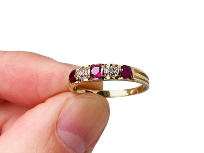 9ct Gold Ruby & Diamond Ring