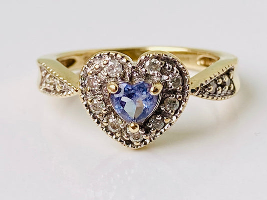 9ct Gold Tanzanite & Diamond Ring