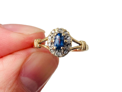 9ct Gold Sapphire & Diamond Ring