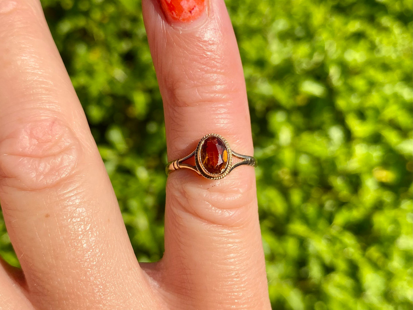 Vintage 9ct Gold Citrine Ring