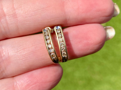 9ct Gold Champagne Diamond Earrings