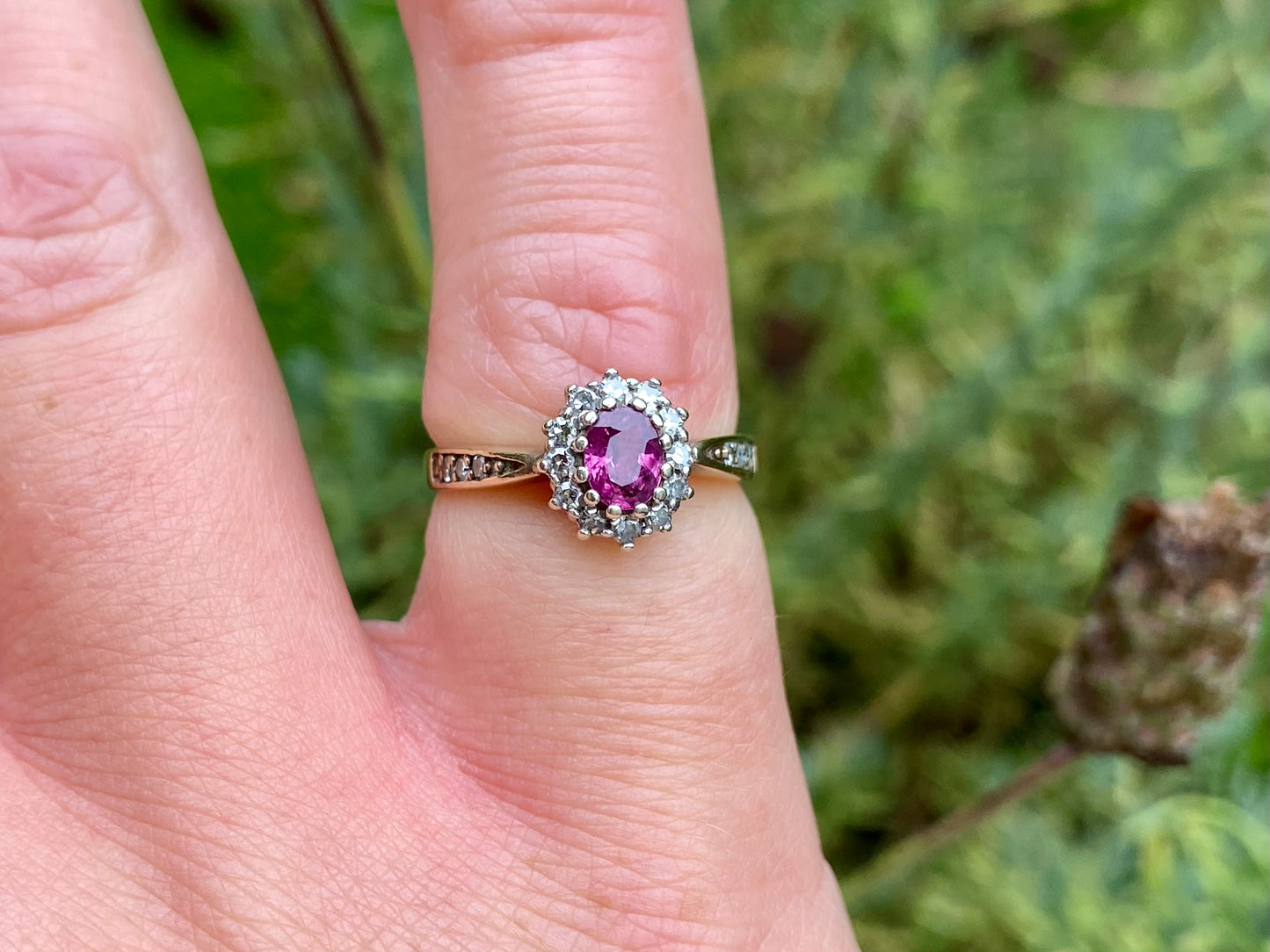 Vintage 9ct Gold Ruby & Diamond Ring