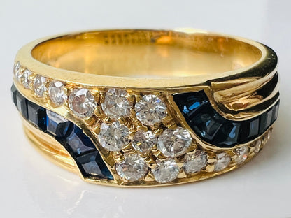 Vintage 18ct Gold Sapphire & Diamond Ring