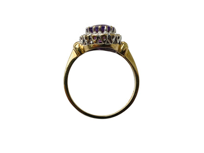 9ct Gold Amethyst & Diamond Ring