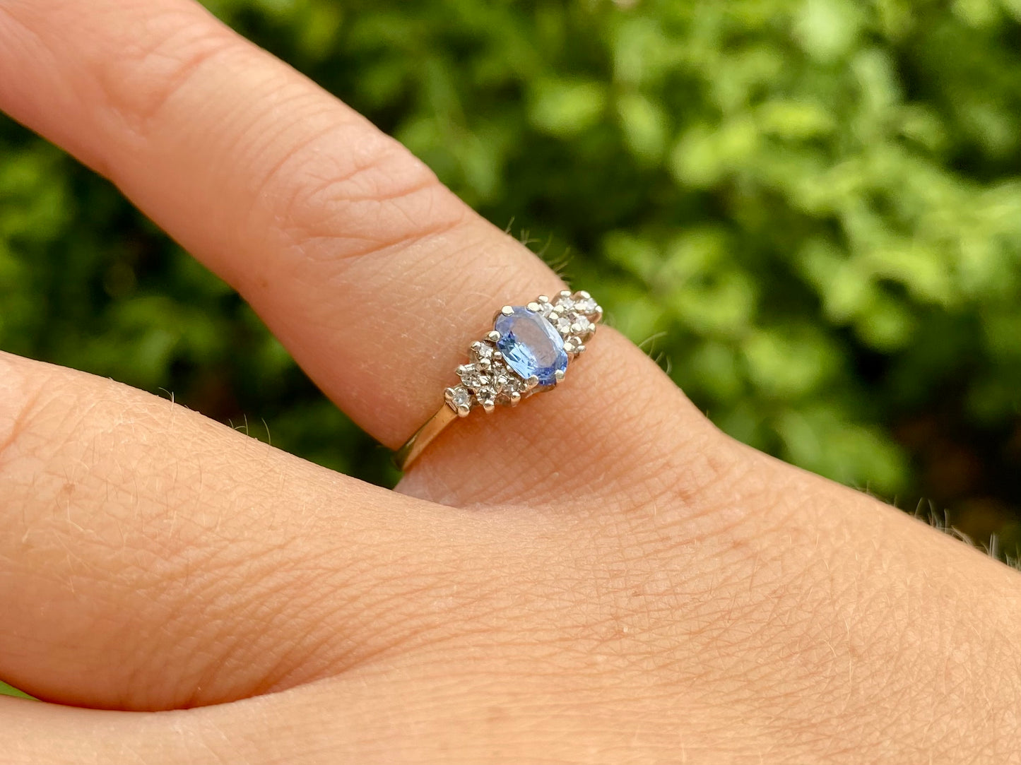 Vintage 9ct Gold Sapphire & Diamond Ring