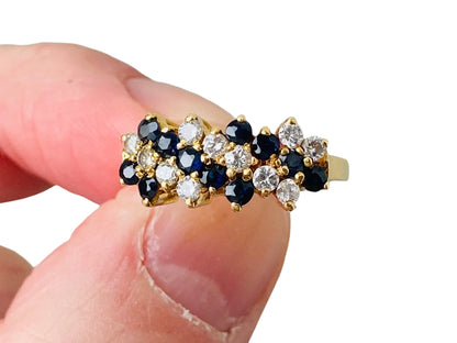 Vintage 18ct Gold Sapphire & Diamond Ring