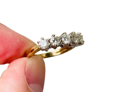 18ct Gold Five-Stone 0.75ct Diamond Ring