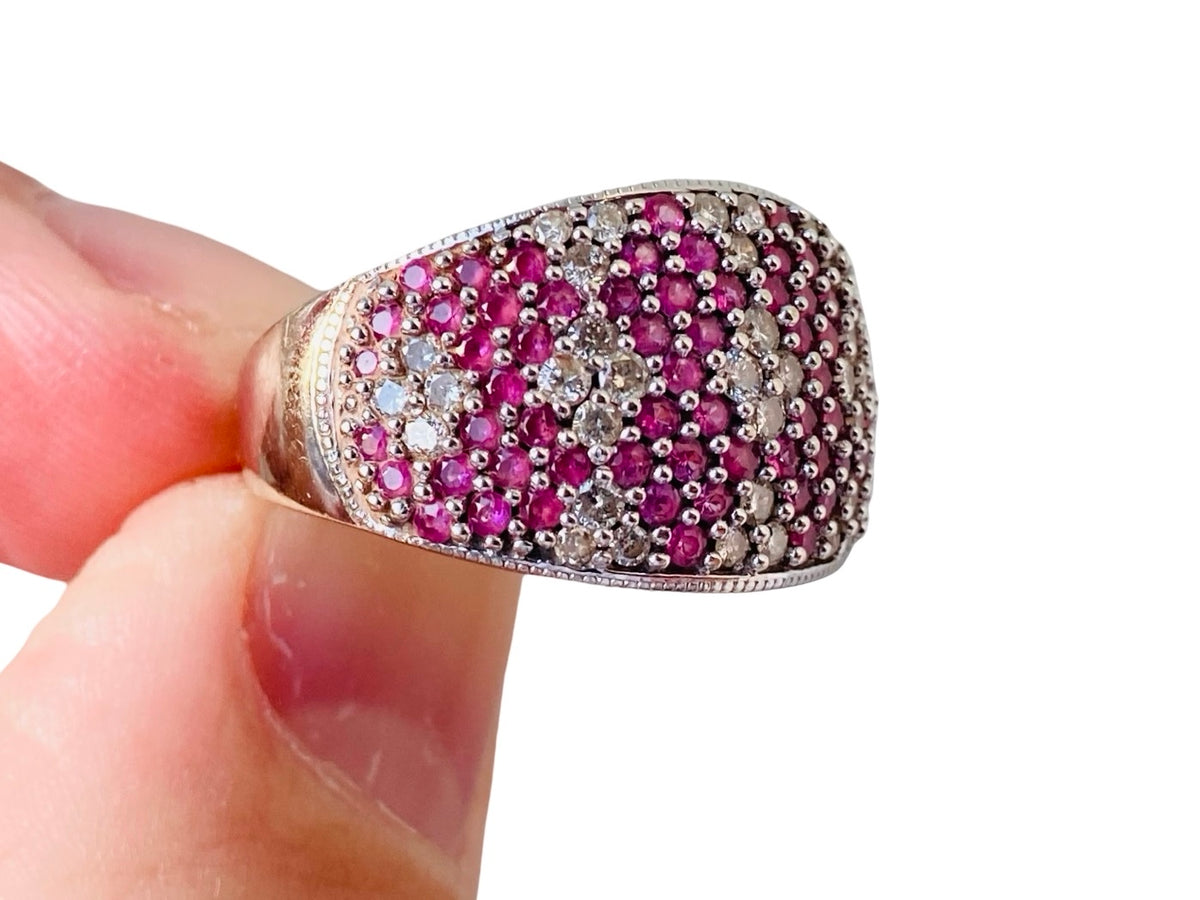 9ct Gold Pink Sapphire & Diamond Ring