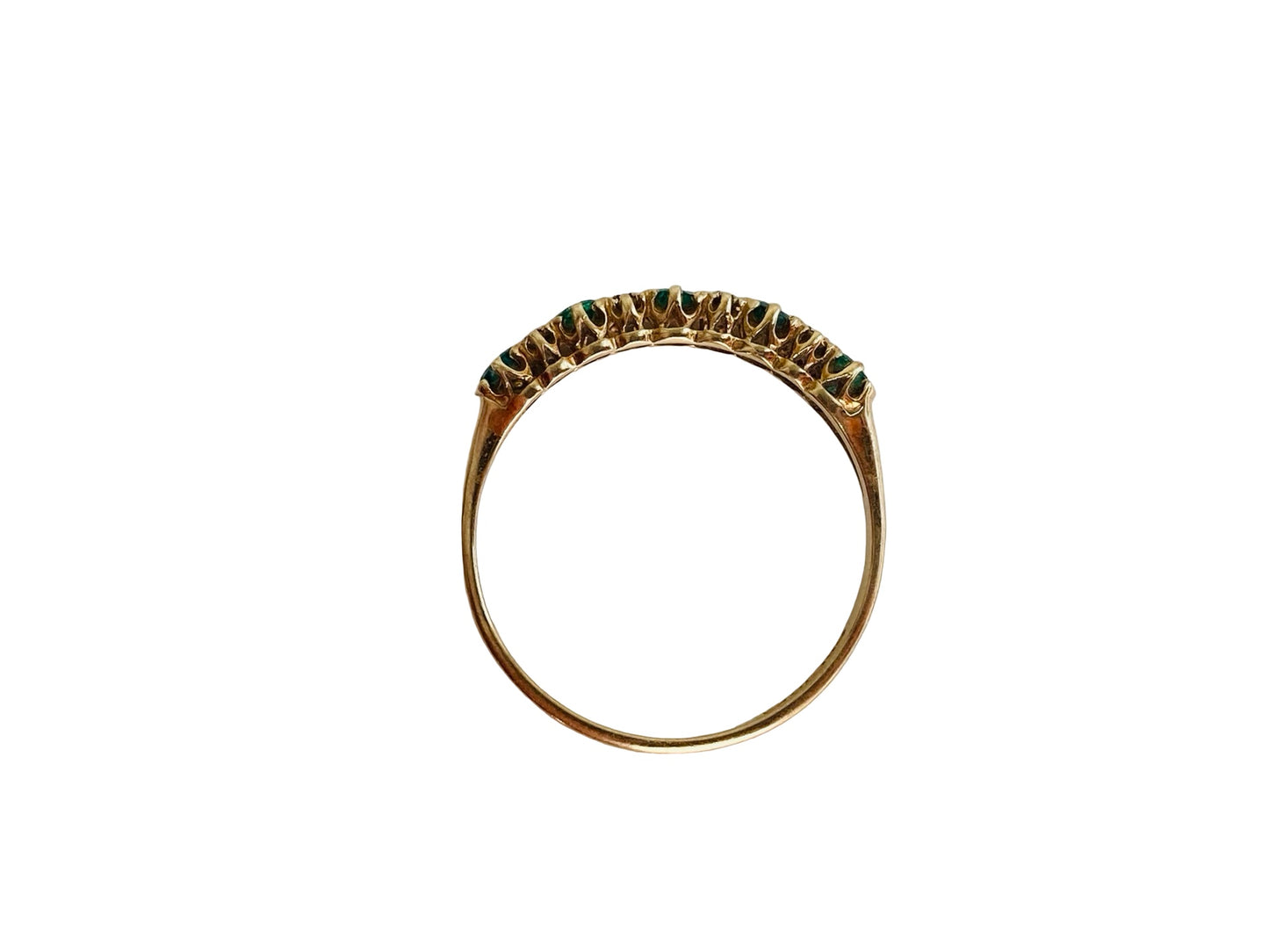 Vintage 9ct Gold Emerald & Diamond Ring