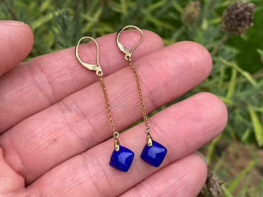 9ct Gold Lapis Lazuli Earrings