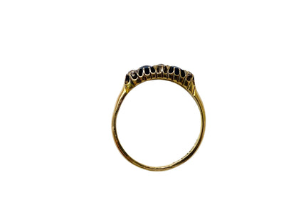 Antique 18ct Gold Sapphire & Diamond Ring
