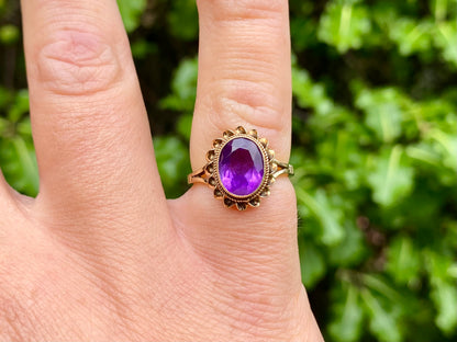 Vintage 9ct Gold Amethyst Ring