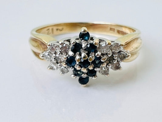 9ct Gold Sapphire & Diamond Ring