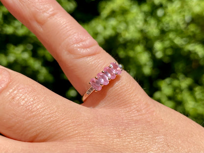 9ct Gold Pink Sapphire & Diamond Ring