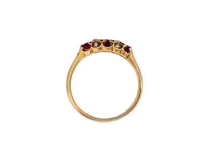 Antique 18ct Gold Ruby & Diamond Ring