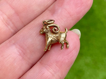 9ct Gold Ram Pendant Or Charm