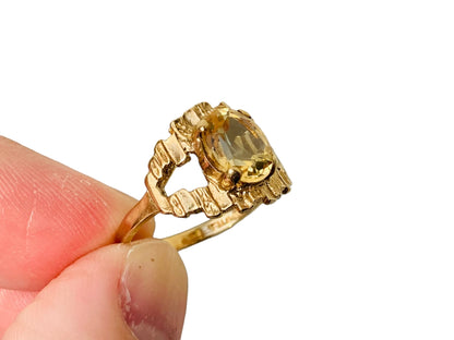 Vintage 9ct Gold Citrine Ring