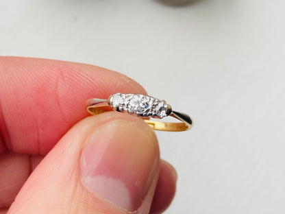 Antique 18ct Gold Diamond Ring