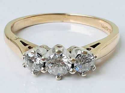 9ct Gold Three-Stone 0.33ct Diamond Ring