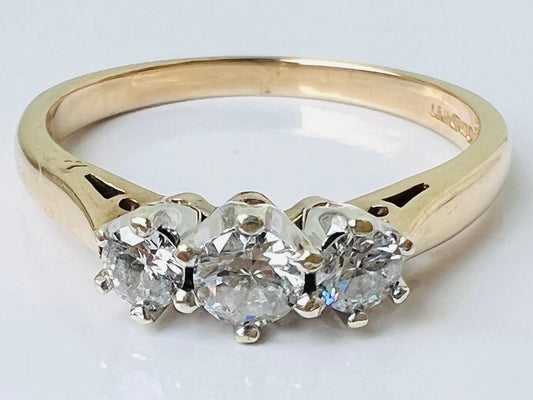 9ct Gold Three-Stone 0.33ct Diamond Ring