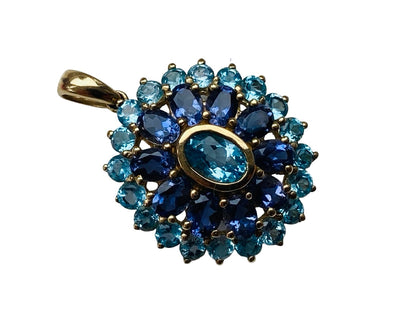9ct Gold Topaz & Tanzanite Pendant