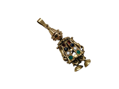 9ct Gold Articulated Clown Pendant