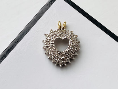 9ct Gold Diamond Heart Pendant