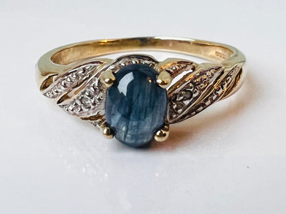 9ct Gold Sapphire & Diamond Ring