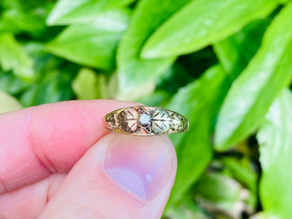 10ct Gold Diamond Grape & Leaf Ring