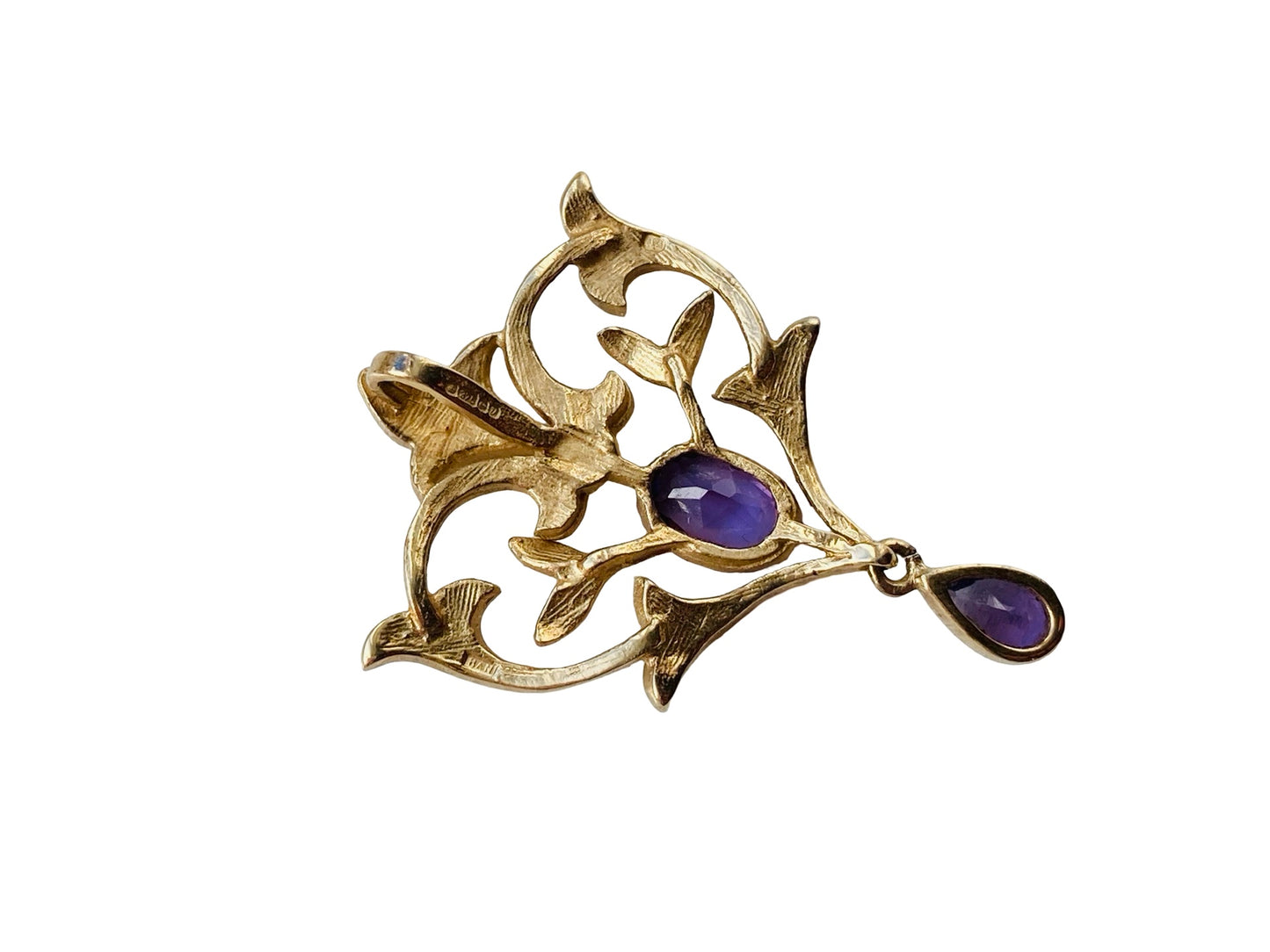 Vintage 9ct Gold Amethyst & Pearl Pendant
