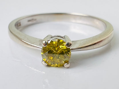 18ct Gold Yellow Diamond Solitaire Ring