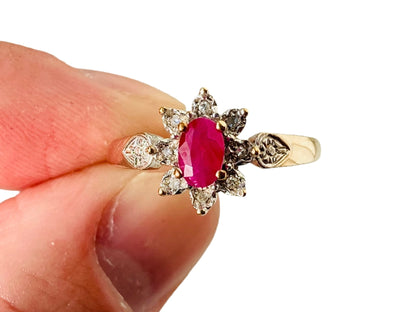 9ct Gold Ruby & Diamond Ring