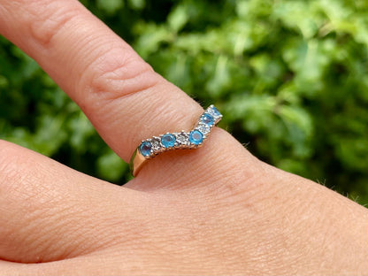 9ct Gold Topaz & Diamond Ring