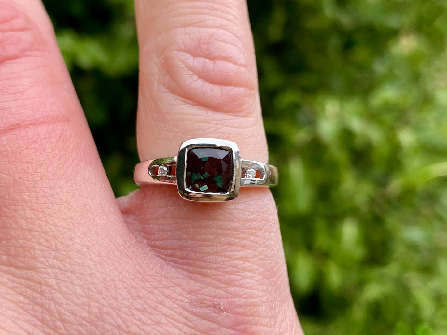 9ct Gold Tourmaline & Diamond Ring