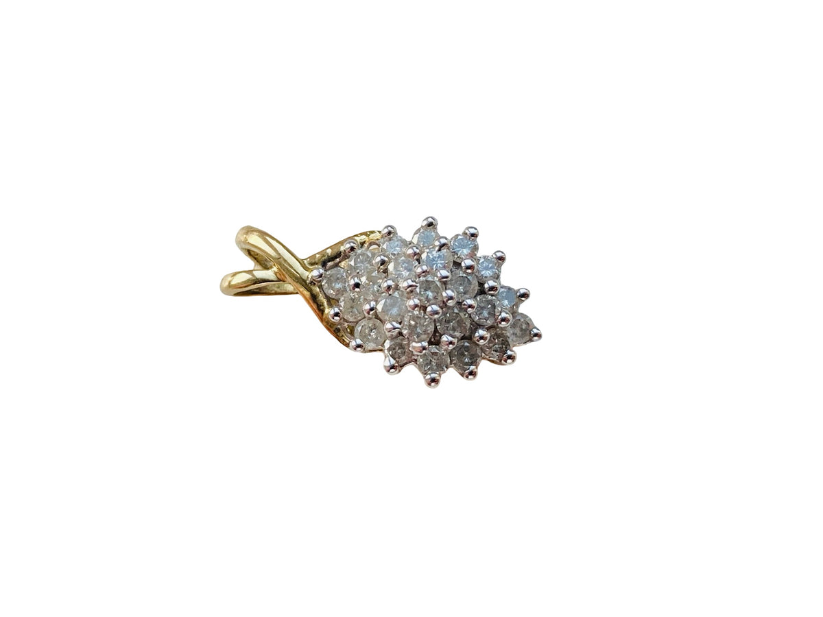 9ct Gold Diamond Cluster Pendant