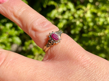 9ct Gold Ruby & Diamond Ring