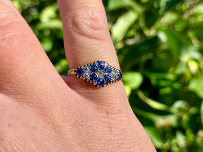 Antique 18ct Gold Sapphire & Diamond Ring