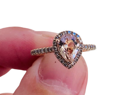 14ct Gold Le Vian Morganite & Diamond Ring