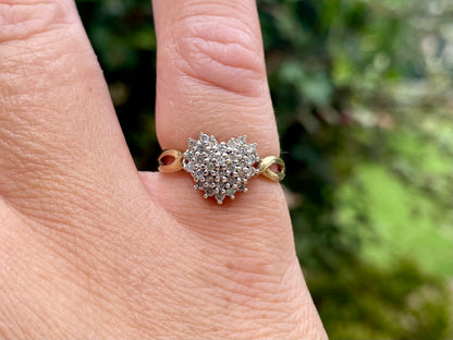 9ct Gold Heart Shaped Diamond Ring