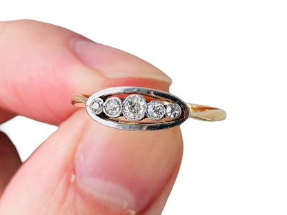 Antique 18ct Gold Five-Stone Diamond Ring