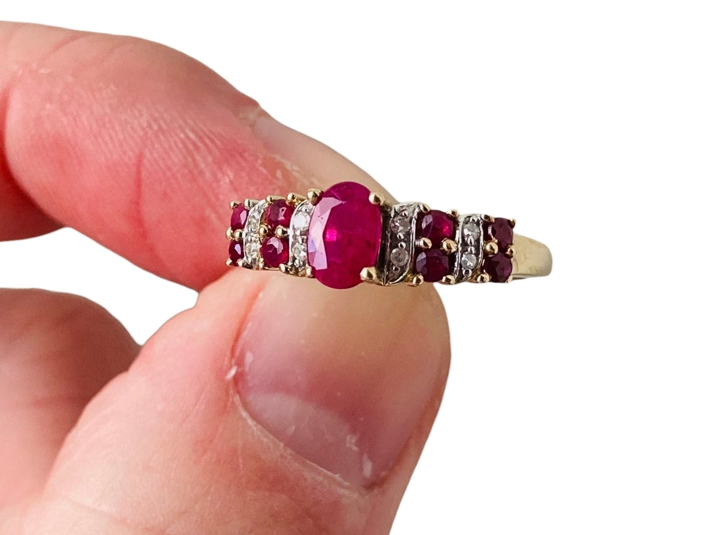 9ct Gold Ruby & Diamond Ring