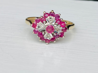 9ct Gold Ruby & Diamond Ring