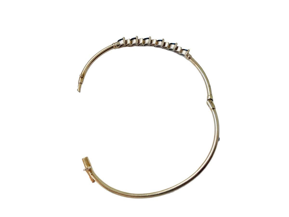 9ct Gold Sapphire & Diamond Bangle