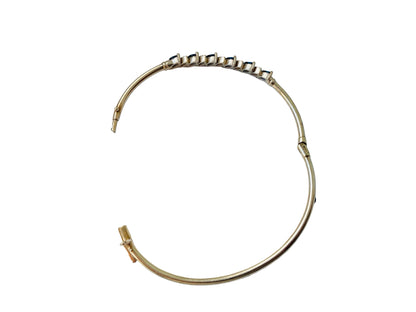 9ct Gold Sapphire & Diamond Bangle