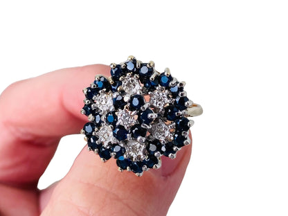 Vintage 9ct Gold Sapphire & Diamond Ring